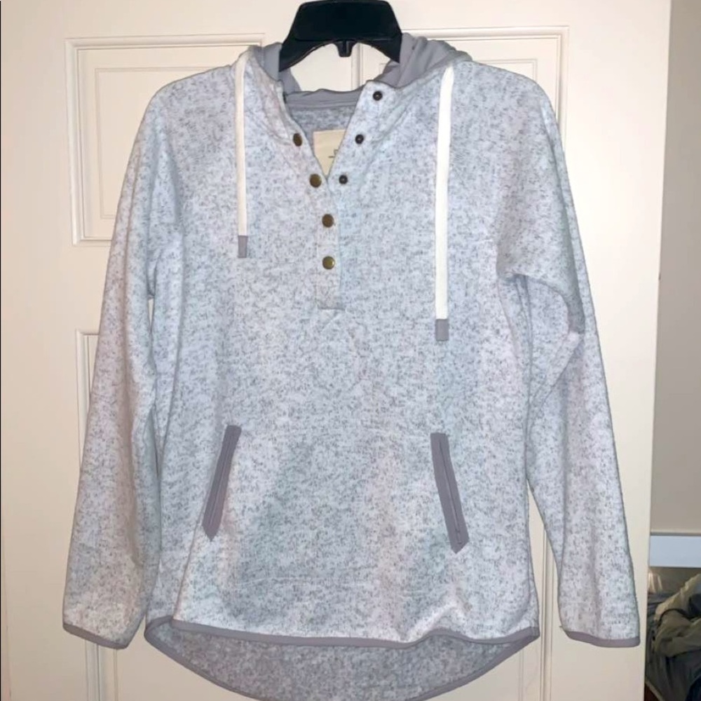 Gray/White Hooded Jacket